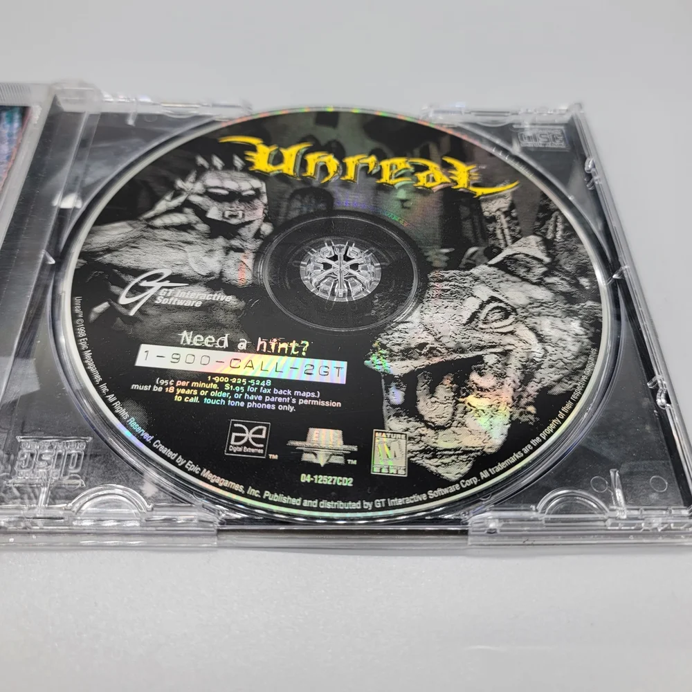 Unreal (PC, CD-ROM) 1998 GT Interactive Software Windows 95/98 CD